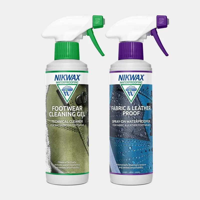 Top Pick Nikwax Fabric and Leather Reproofer Spray and Footwear Cleaning Gel 300ml Twin Pack