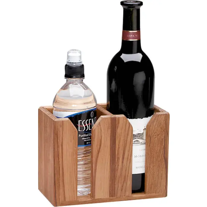 Teak Two Bottle Rack Free Returns