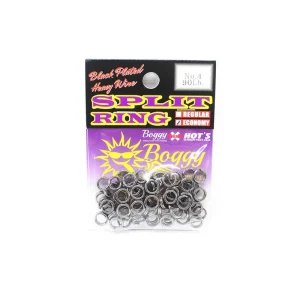 Boggy Split Ring Black Economy Size 4 90lb 75 /pack (1595) Seasonal Sale