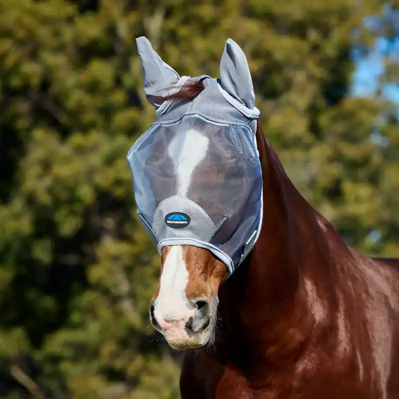 WeatherBeeta ComFiTec Fine Mesh Fly Mask With Ears Grey Limited Offer