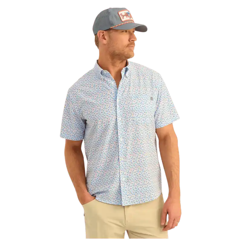 HUK MEN‘S KONA PRINTED SHORT-SLEEVE SHIRT Seasonal Sale