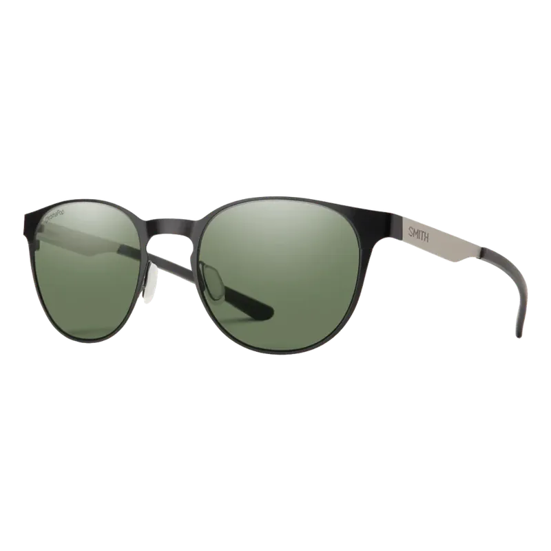 SMITH EASTBANK METAL SUNGLASSES - MATTE BLACK SILVER/CHROMA POP POLARIZED GRAY GREEN Low Price