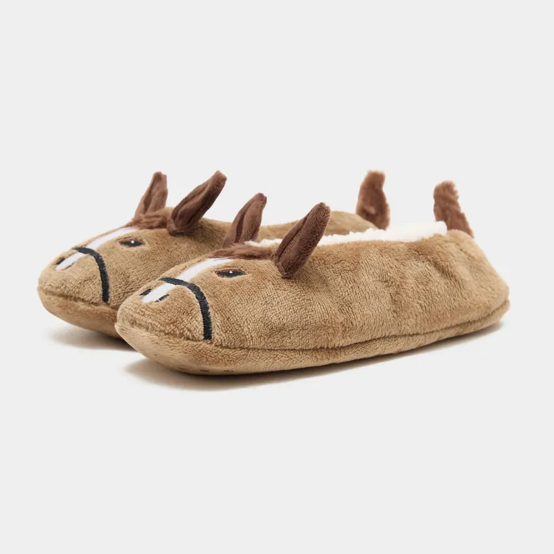 Platinum Kids’ Wild Feet Fluffy Footsie Horse Slippers Today Only
